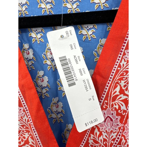 J Crew Beachwear V Neck Cover Up Dress Classic Block Floral Print Size Small NWT - Picture 6 of 7